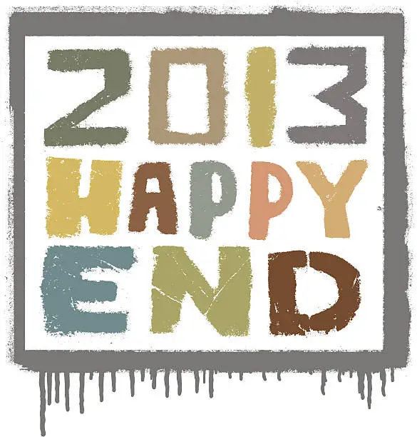 Vector illustration of colored happy end 2013