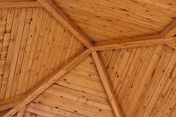 istock Beach bar wooden ceiling fragment 463484429