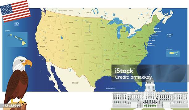 Usa Karte Stock Vektor Art und mehr Bilder von Vektor - Vektor, Alabama, Amerikanische Kontinente und Regionen