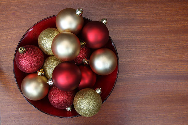Bowl of Christmas baubles