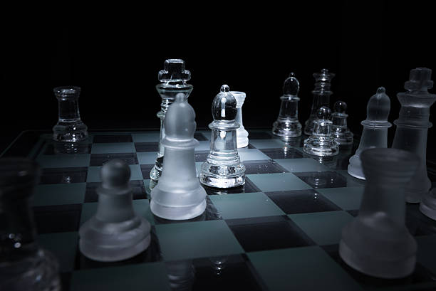 istock Glass chess board - detail photo 463496385