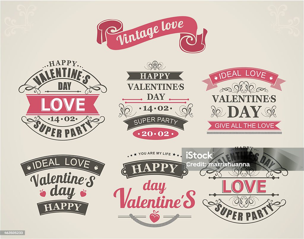 Calligraphic Design Elements Valentine's Day set of calligraphic elements of the holiday Valentine's Day and love wishes Backgrounds stock vector
