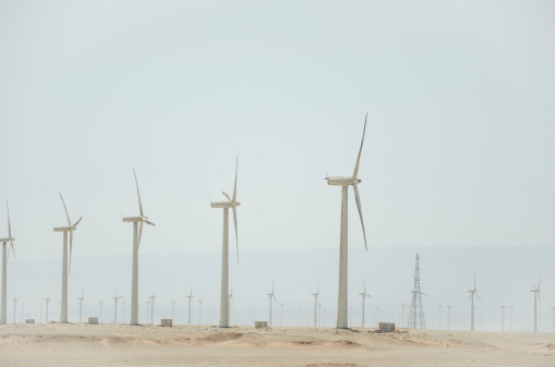 desert windmills in dunes energy