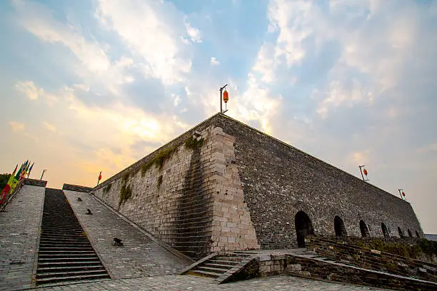 Zhonghua Gate, an ancient Chinese city wall in  Nanjing. The Nanjing City Wall dates back to the Ming Dynasty (over 600 years ago).