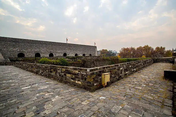 Zhonghua Gate, an ancient Chinese city wall in  Nanjing. The Nanjing City Wall dates back to the Ming Dynasty (over 600 years ago).