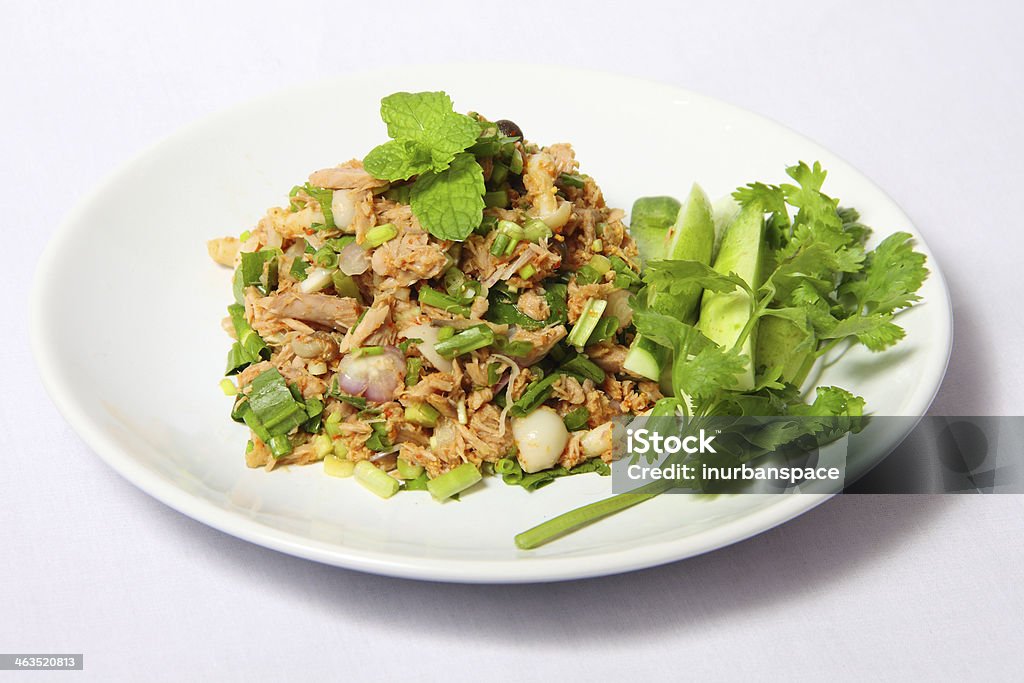 Tuna spicy salad Larb Tuna, tuna spicy salad in Thai style. Community Stock Photo