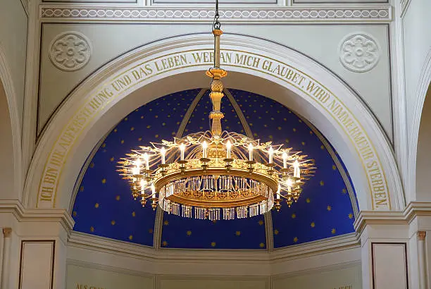 Beautiful chandelier in a church