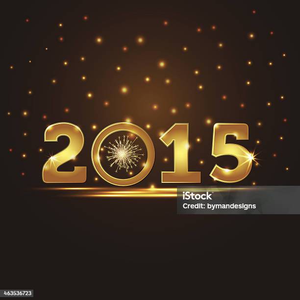 Golden 2015 Year Stock Illustration - Download Image Now - 2015, Abstract, Celebration