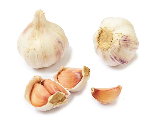 garlic closeup stock photo