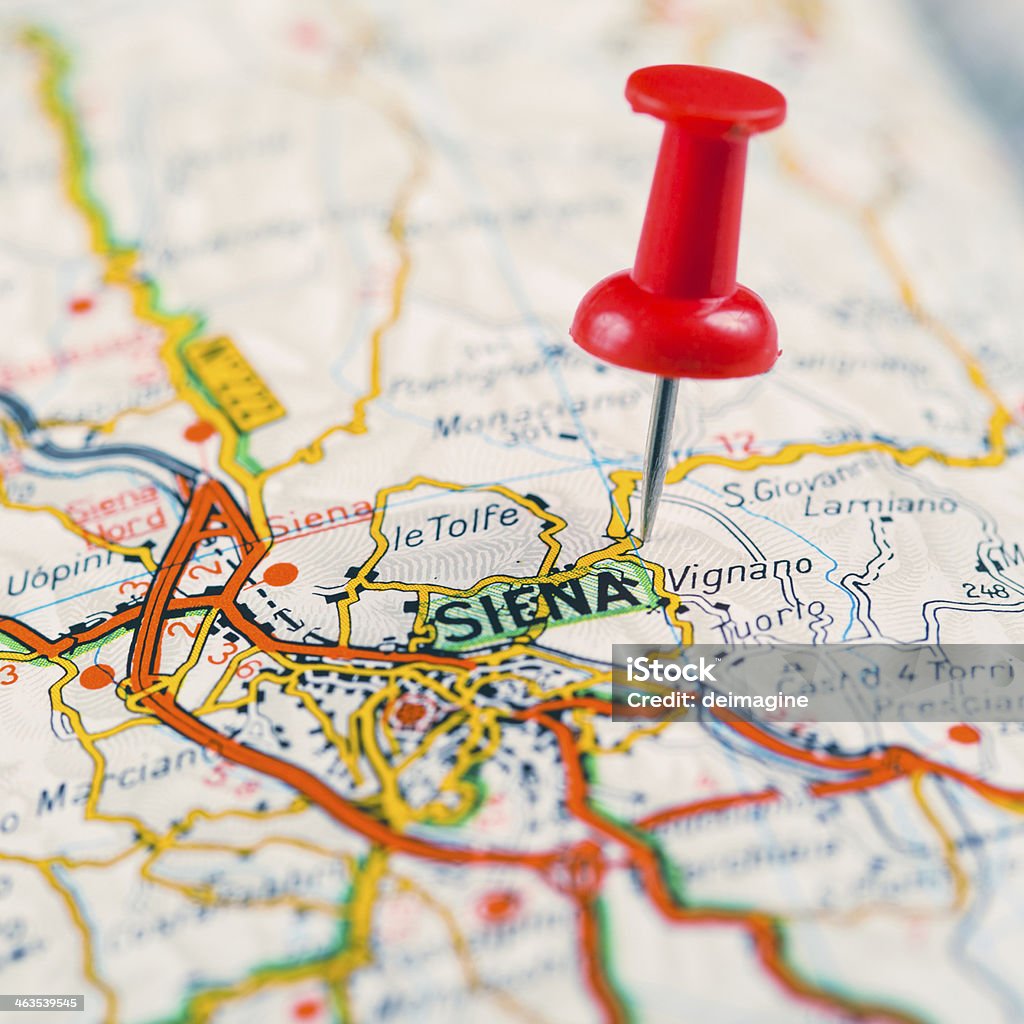 Siena mappa pin - Foto stock royalty-free di Carta geografica