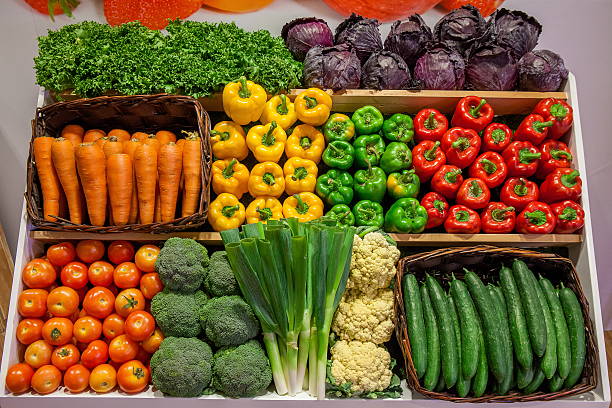 istock Assortment of fresh Vegetable on Shelves 463553489