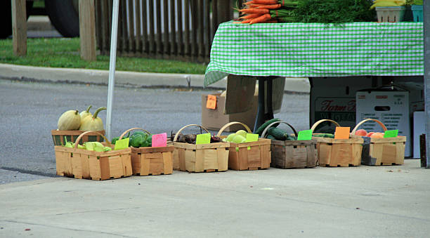 istock Farmer's market Produce Baskets 463555597