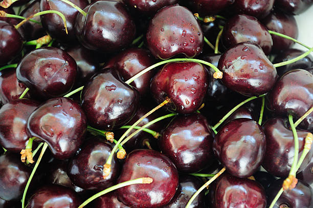 ripe cherry closeup stock photo