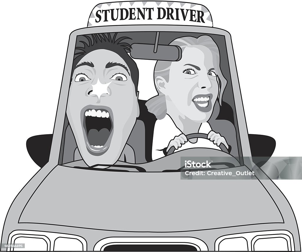 Captain Student Driver Student Driver Stock Illustration - Download Image Now - Car, Car ...
