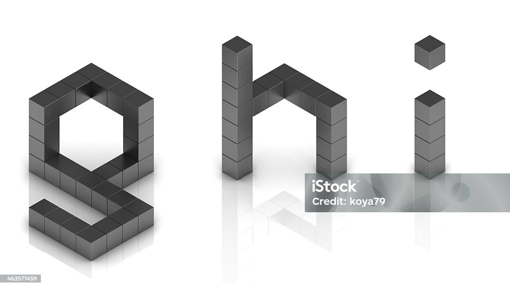 cubical 3d font letters g h i Abstract Stock Photo