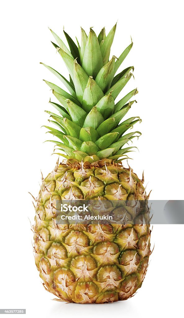 Ripe pineapple with green leaves Ripe pineapple with green leaves isolated on white background Pineapple Stock Photo
