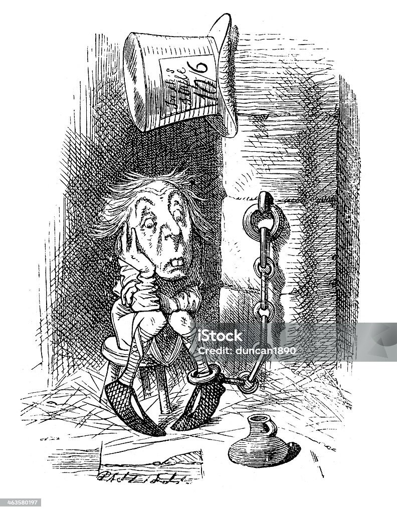 Alice no espelho-chapeleiro maluco - Ilustração de Fora De Moda - Estilo royalty-free