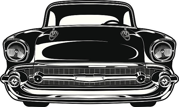 Chevy Bel Air 1956 Illustration of the front view of a 1956 Chevy Bel Air. FIle is organized into layers and easy to change. Download includes: PDF, JPG, EPS formats. radiator grille stock illustrations