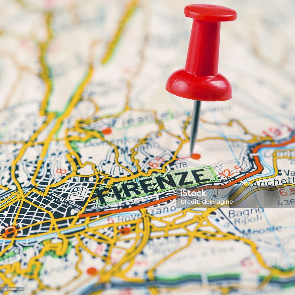 Firenze mappa pin - Foto stock royalty-free di Carta geografica