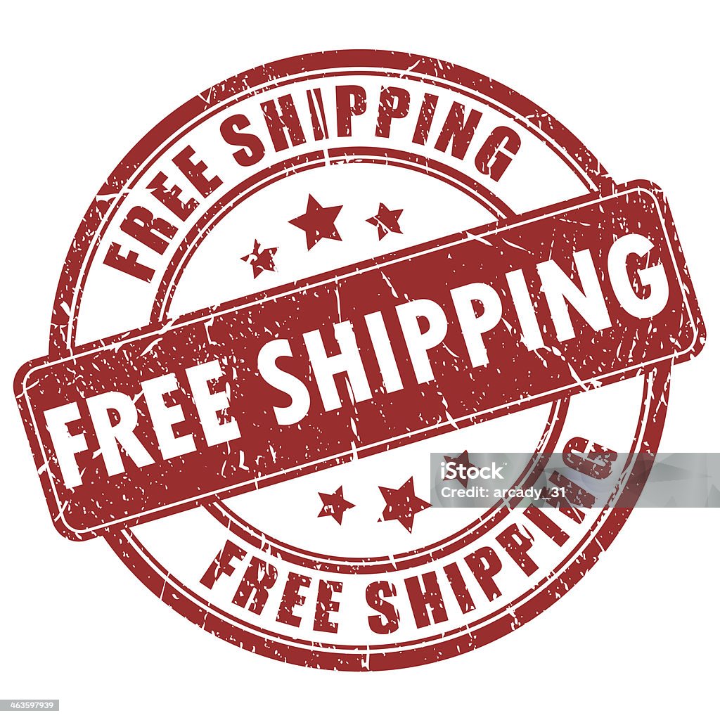 Free shipping stamp Free shipping stamp isolated on white Free of Charge Stock Photo