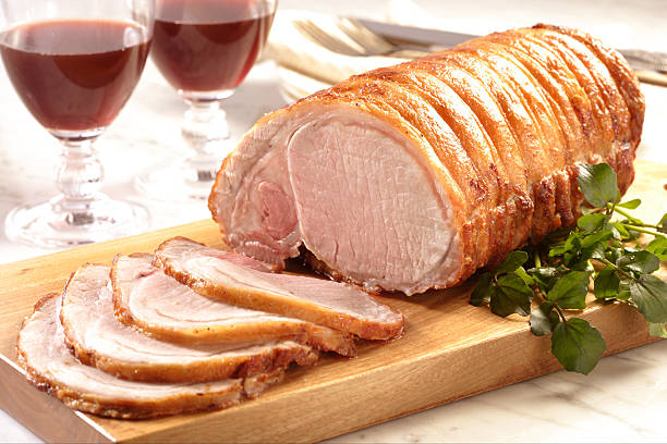 Roast pork stock photo