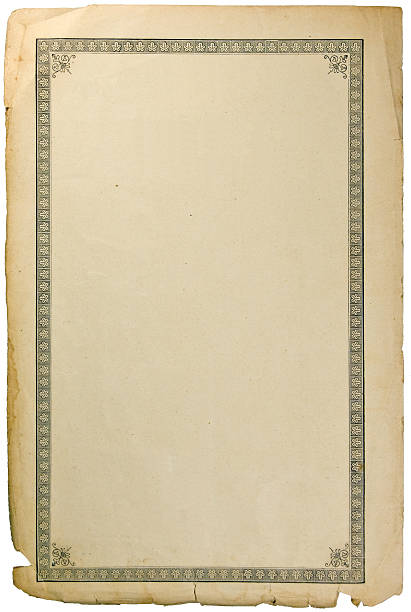 istock Old grunge book page vignette, isolated vertical  paper sheet 463608343