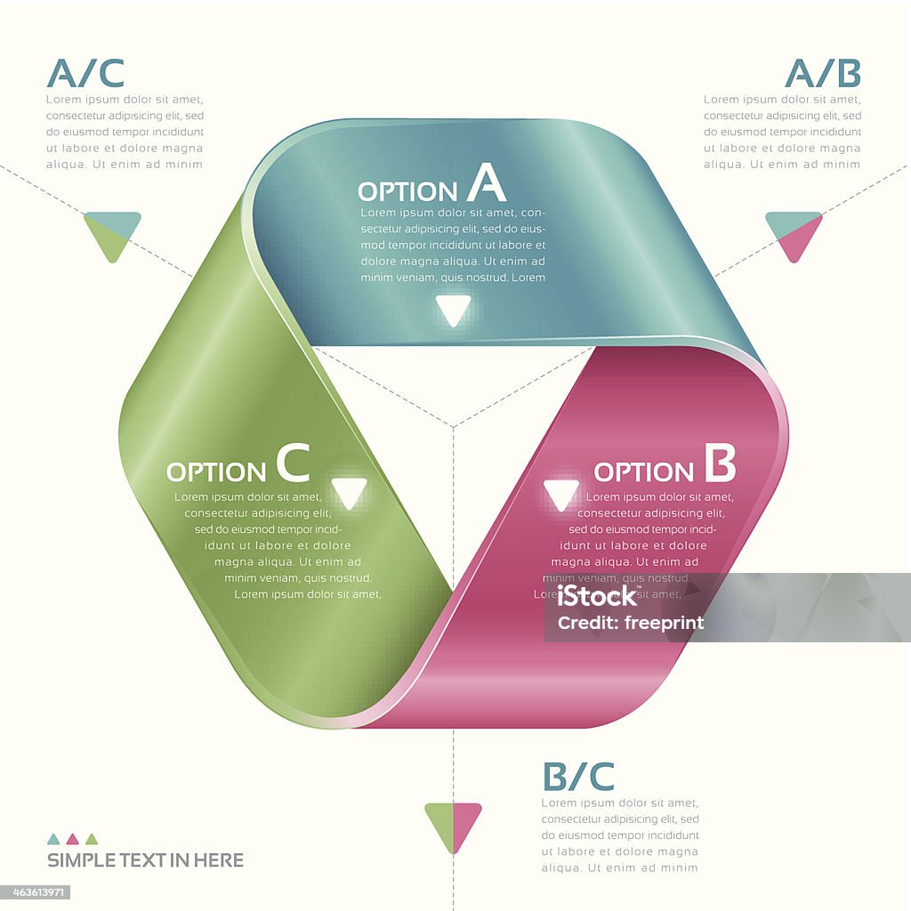 メビウスの輪の紙ます。 ベクトルのオプションのインフォグラフィックます。 - 数字の3のロイヤリティフリーベクトルアート