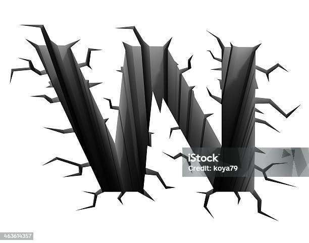 Cracked Ground Font Letter W Stock Photo - Download Image Now - Abstract, Accidents and Disasters, Aggression