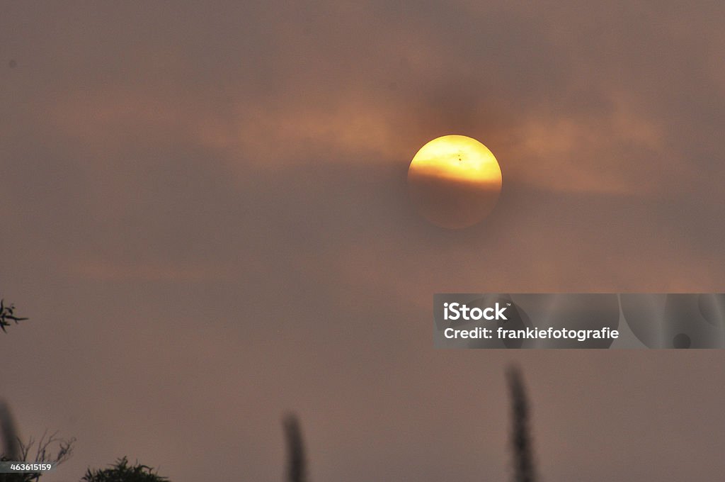 Puesta de sol a través de Bushfire humo - Foto de stock de Australia libre de derechos