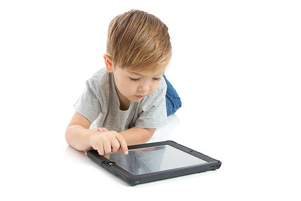 istock Preschool Boy with Digital Tablet on White Background 463615887
