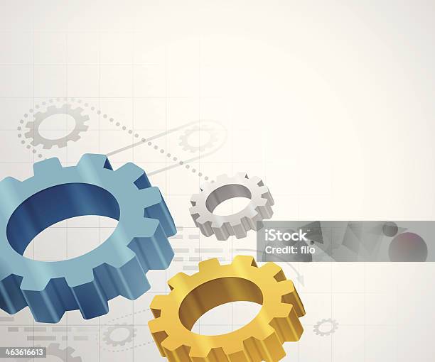 Engrenages En Arrièreplan Vecteurs libres de droits et plus d'images vectorielles de Rouage - Mécanisme - Rouage - Mécanisme, Bleu, Jaune