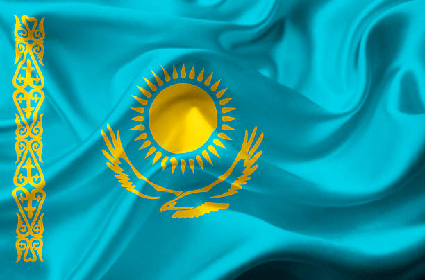 istock Kazakhstan waving flag 463622431