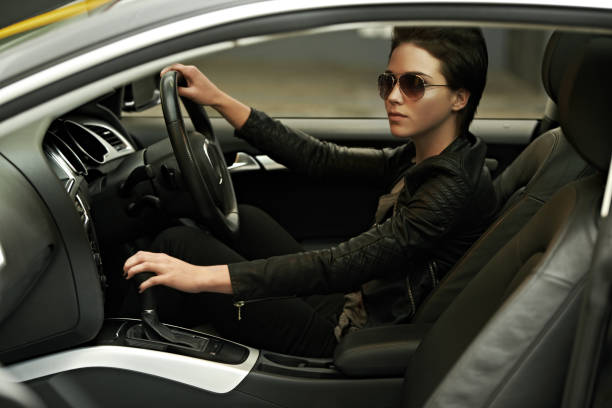 istock Stylish shades and a luxury car 463623451