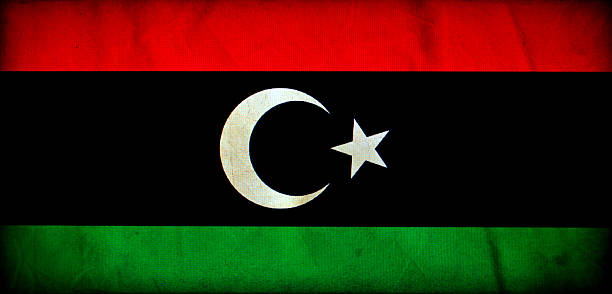 libia grunge flaga - libya flag libyan flag three dimensional shape zdjęcia i obrazy z banku zdjęć
