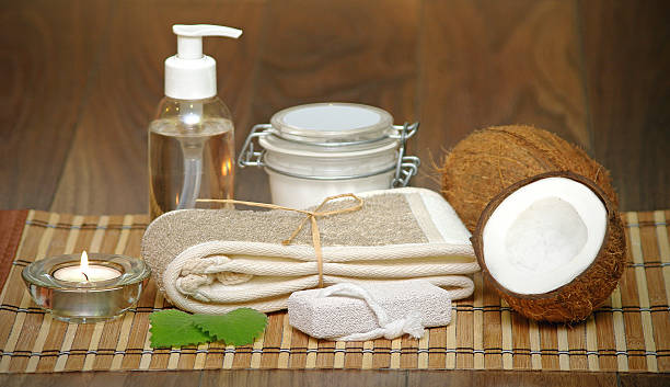 istock Set for spa with natural ingredients. body Massage 463625441