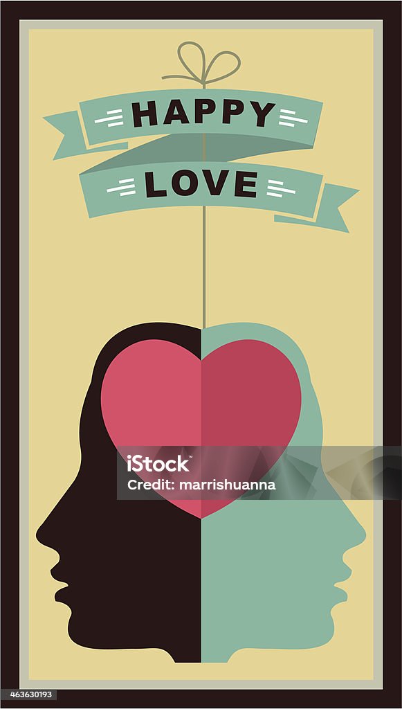 valentine's day w stylu retro Plakat - Grafika wektorowa royalty-free (Etykieta)