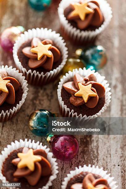 Christmas Cupcakes Stock Photo - Download Image Now - Baked, Cake, Chocolate