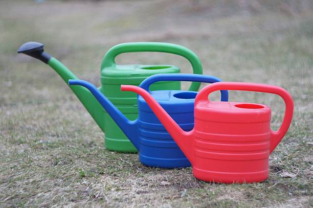 istock set of watering cans in the garden 463633165