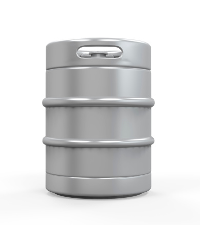 Metal Beer Keg isolated on white background. 3D render