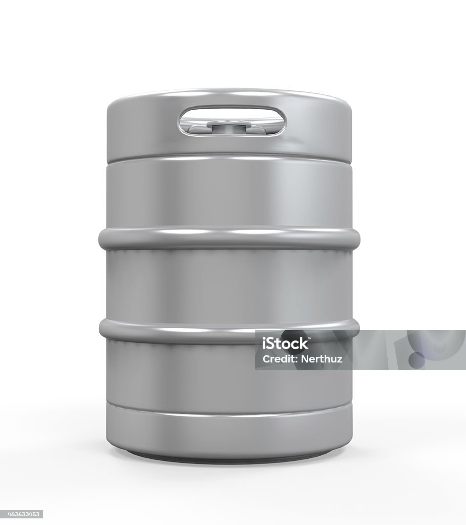 Metal Beer Keg Metal Beer Keg isolated on white background. 3D render Keg Stock Photo