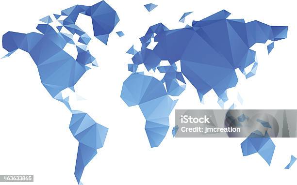 Triangular World Map Vector File Stock Illustration - Download Image Now - Computer Graphic, World Music, Global