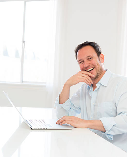 istock Happy go lucky home worker 463639479