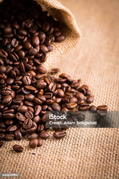 Sack With Coffee Beans Stock Photo - Download Image Now - Burlap Sack, Roasted Coffee Bean, Antique