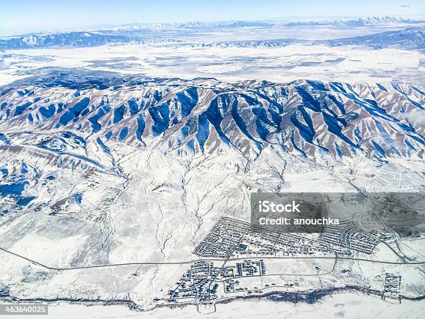 Aerial View On Salt Lake City Under Snow Stock Photo - Download Image Now - Highway, Salt Lake City - Utah, Aerial View