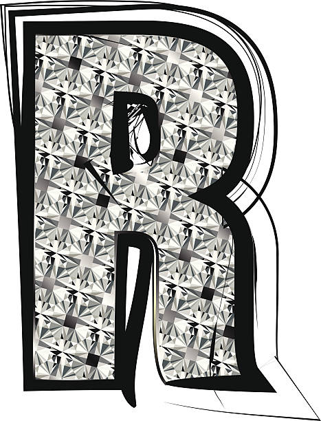 ilustraciones, imágenes clip art, dibujos animados e iconos de stock de diamond fuente letra r - letter r alphabet alphabetical order backgrounds