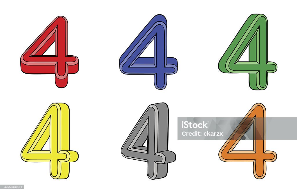 Sechs Nummer (vier) 3d - Lizenzfrei Dreidimensional Vektorgrafik