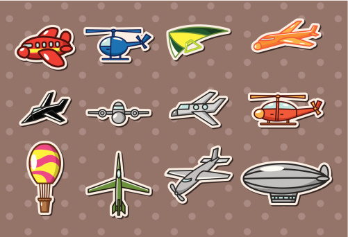 Plane Sticker Sprite Airplane Stickers Stock Illustration - Download Image Now - Air Vehicle ...