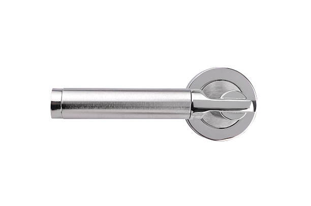 istock Metal door handle isolated on white background 463645583