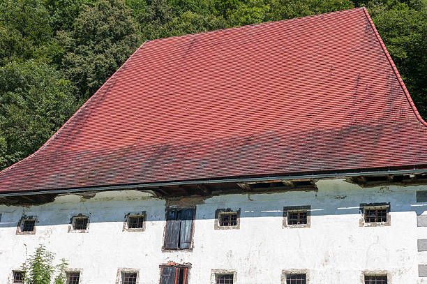 istock old historical building with high roof tiles at passau germany 463652017