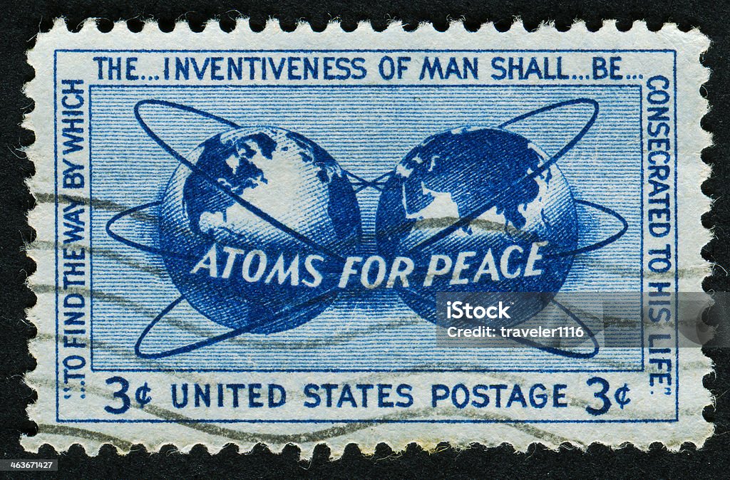 Átomos de paz Stamp - Foto de stock de Dwight Eisenhower royalty-free